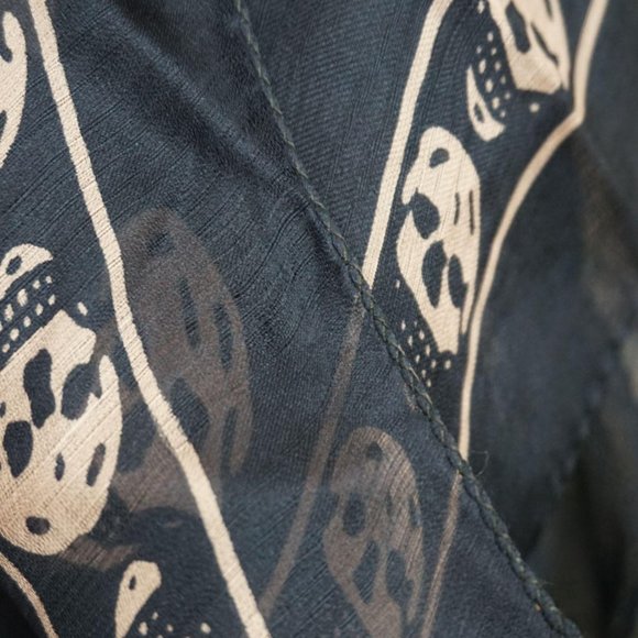 Alexander McQueen Navy Silk Classic Skull Scarf - Picture 2 of 5